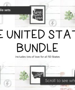 The US State SVG Bundle - Cricut Svg - Cricut File - Silhouette File - Cricut Image - Home Sweet Home SVG - Florida Svg - Texas Svg - Ohio