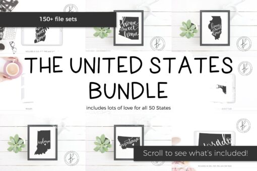 The US State SVG Bundle - Cricut Svg - Cricut File - Silhouette File - Cricut Image - Home Sweet Home SVG - Florida Svg - Texas Svg - Ohio