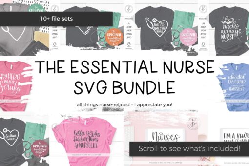 Nurse SVG Bundle - Nurse Appreciation SVG - Instant Download Cricut - Instant Download Silhouette - Essential Worker - Frontline Worker